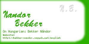 nandor bekker business card